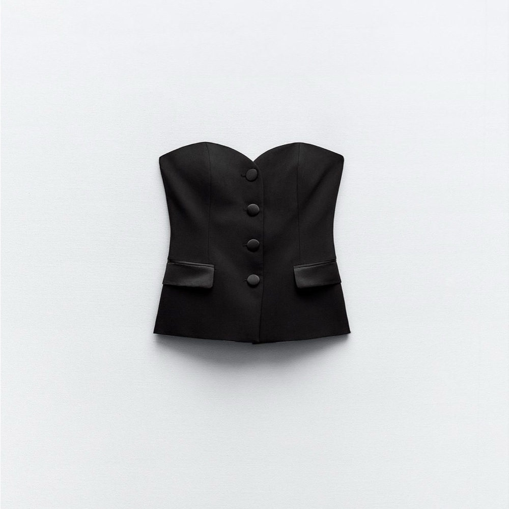 Zara size medium Mixed Satin Effect Bustier - NWT never worn — sold out on Zara